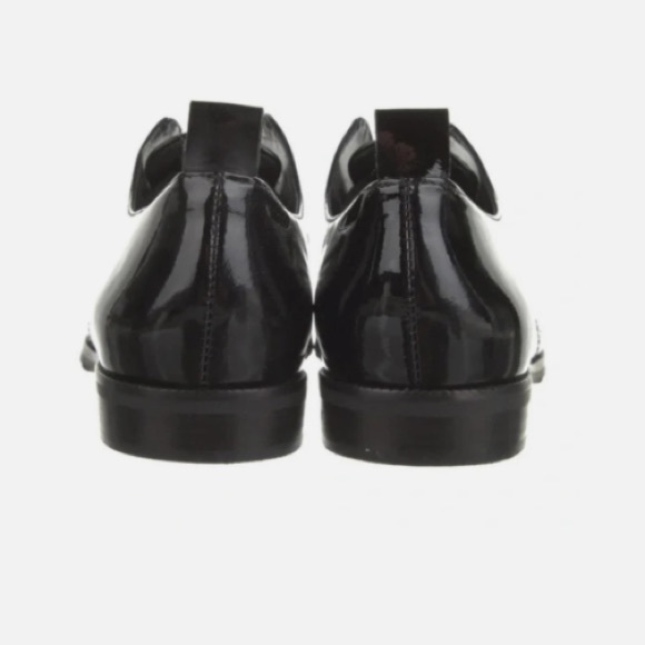 ALICE + OLIVIA women’s black Gia pointed toe slip on leather Oxford shoes - Picture 2 of 6